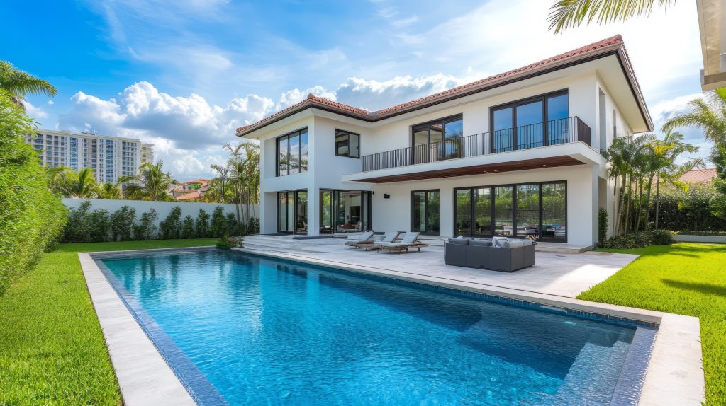 custom concrete swimming pool with durable structure and modern design