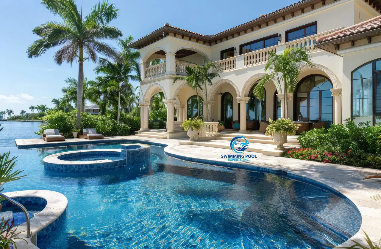 modern swimming pool with premium finish and outdoor living space