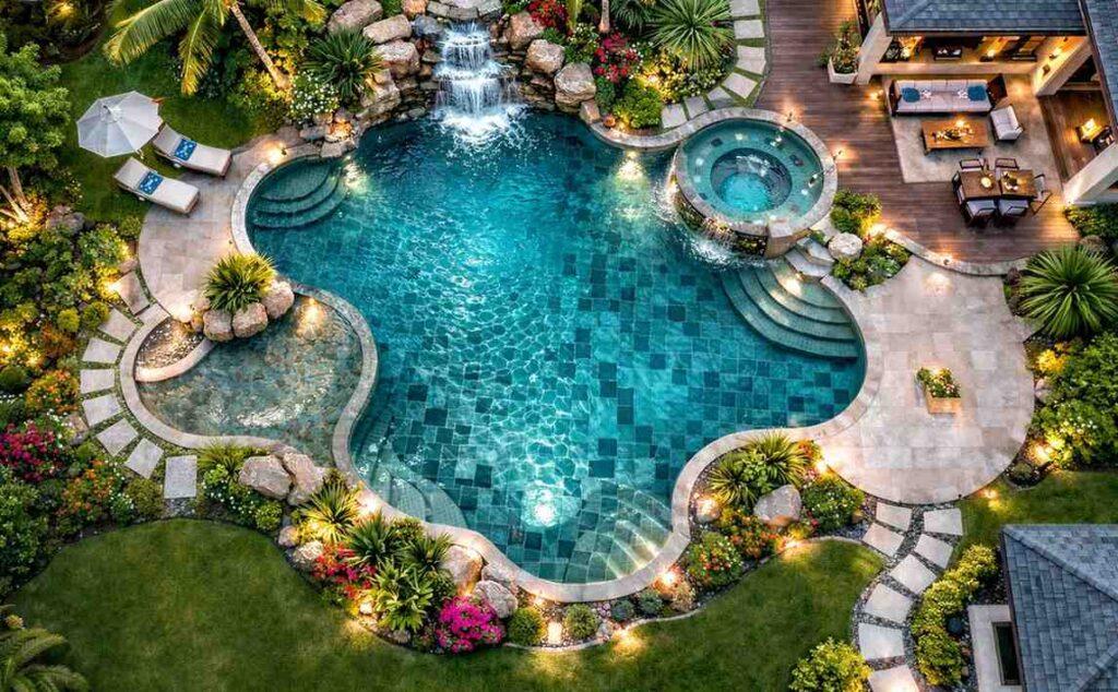 A luxurious freeform pool 