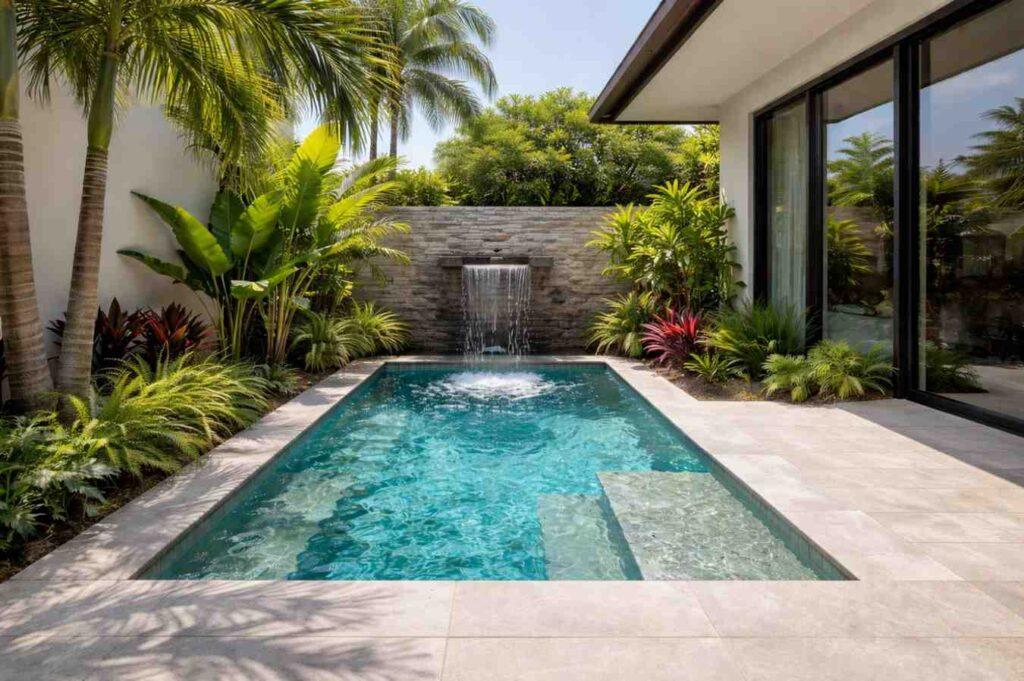 backyard plunge pool with sleek finish